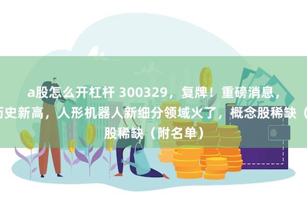 a股怎么开杠杆 300329，复牌！重磅消息，龙头创历史新高，人形机器人新细分领域火了，概念股稀缺（附名单）