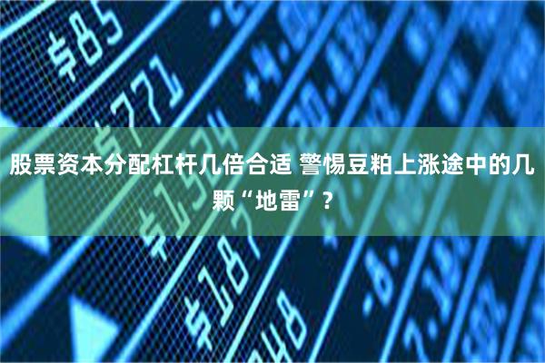 股票资本分配杠杆几倍合适 警惕豆粕上涨途中的几颗“地雷”？